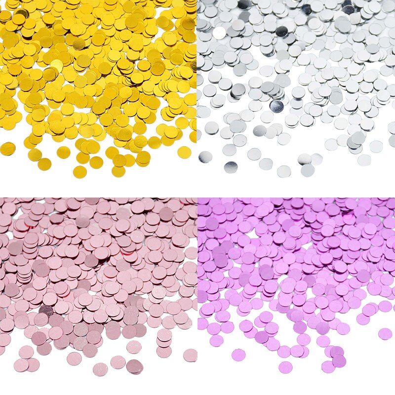 Décoration de Table pour fête d'anniversaire et mariage, disque circulaire brillant Rose, or, argent, vert, bleu, paillettes rondes, confettis, 15, g/sac, 6mm