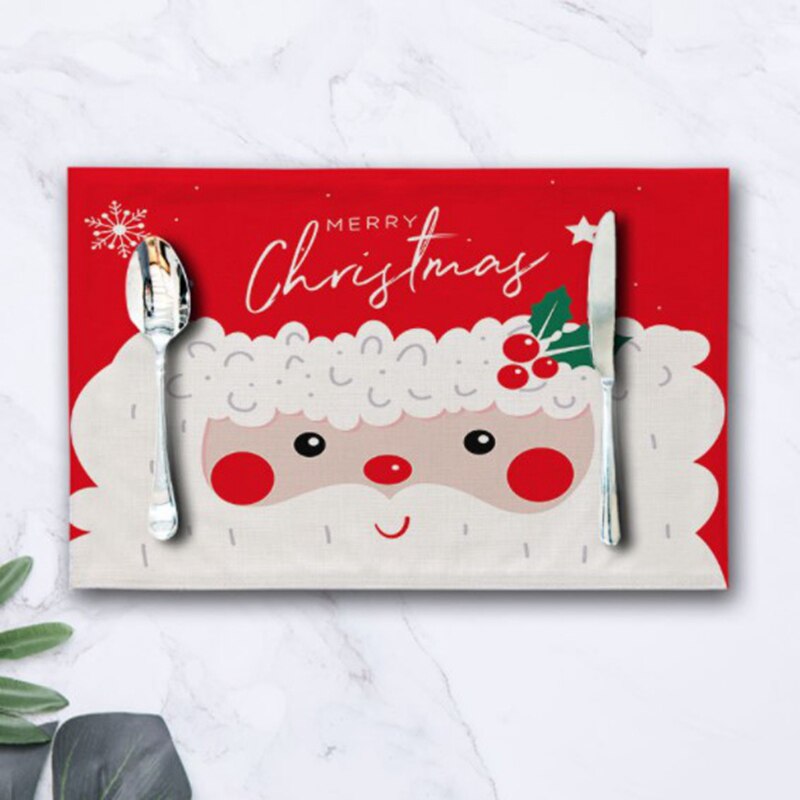Julebordmat bomull og lin spisebordsmatte navidad julepynt til hjemmekjøkken restaurant jjjcd 177: A 44 x 28cm