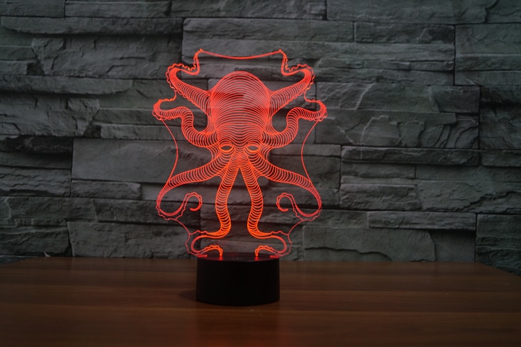 Octopus 3D LED Lamp Colorful Touch Charging Led Visual Lamp Decoration Desk Lamp 3234