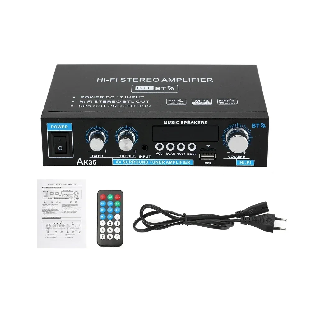 Wzmacniacz mocy 800W bluetooth 5.0 domowy odtwarzacz MP3 2.0 kanałowy cyfrowy wzmacniacz audio stereo głośniki niskotonowe AK35 110V/220V