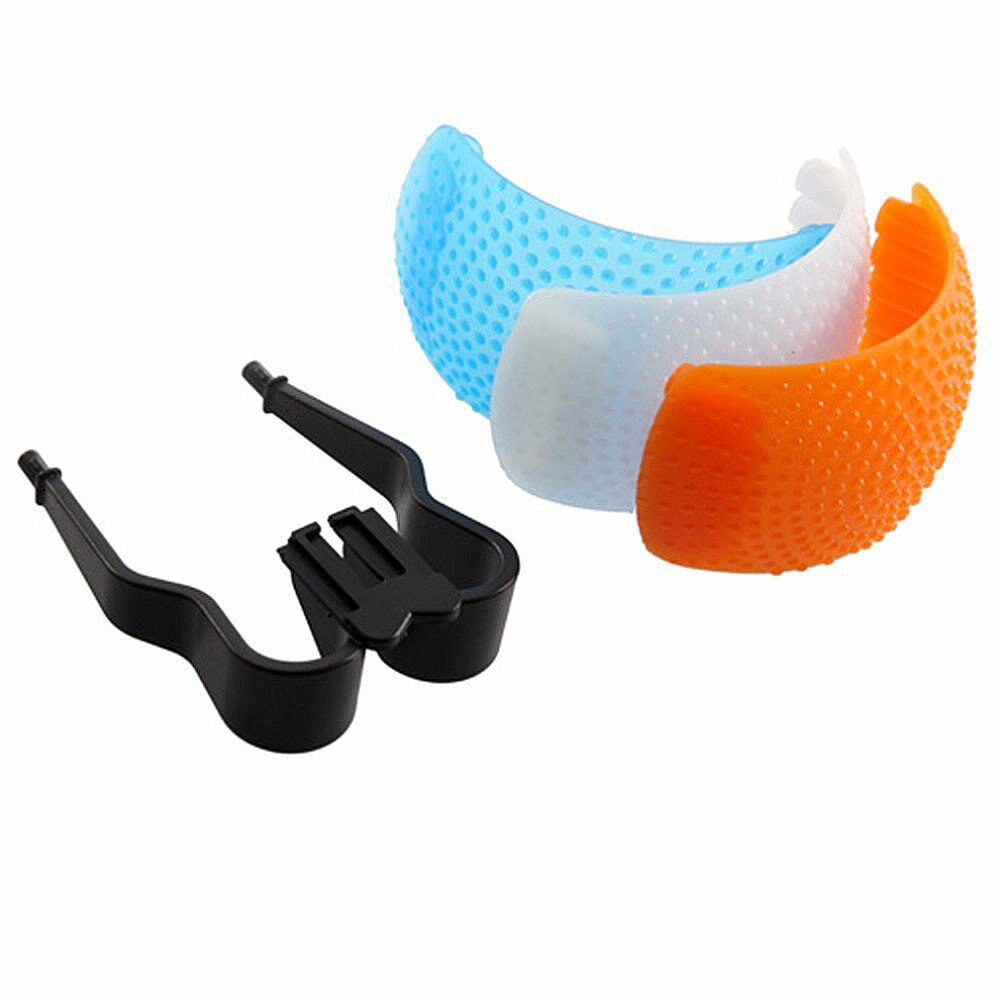 Cubierta de difusor de rebote de Flash DSLR SLR 3 en 1, conjunto de filtro de difusor Universal de 3 colores para Flashes de cámara DSLR Pop-Up, novedad