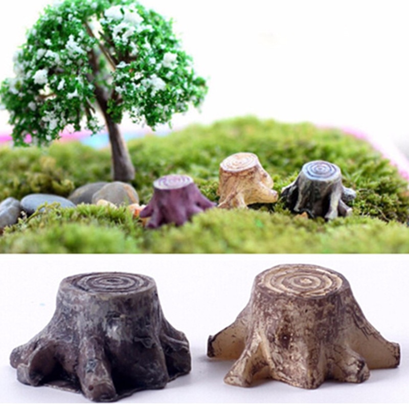 Crafts Decorations Miniature Multicolour Tree Stump Fairy Terrarium Christmas Xmas Party Garden
