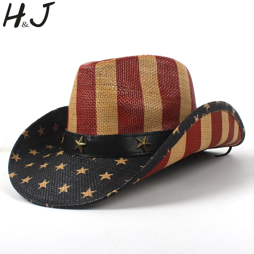 Dames heren stro cowboyhoed heer western sombrero hombre cowgirl jazz petten