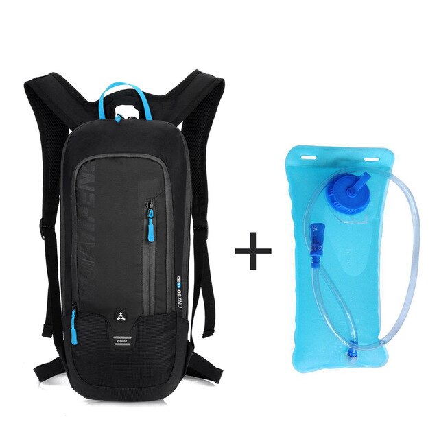 10L Waterproof Bicycle Backpack Men And Women Cycling Hiking Camping Running Backpack MTB Cycling Backpack Hydration Backpack: black  Water bag 2L