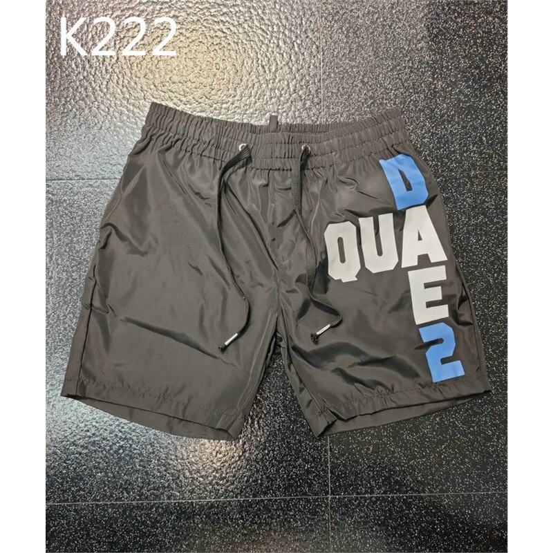 Dsquared2 Zomer Hip-Hop Mens Strand Shorts Mode Koord Korte Broek Mannen Casual Gedrukt Brief Shorts m-3XL: Black / M