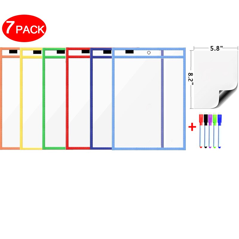 Blød magnetisk whiteboard gennemsigtig tør viske lommer besked skrift tegning dør whiteboard brugt til undervisning forsyninger markør: 6 poser 55p