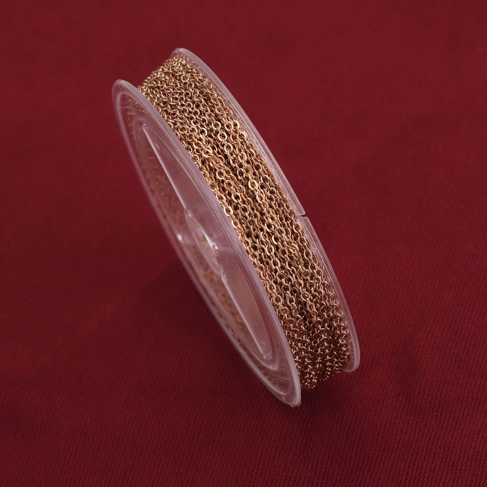 10 m/rol roestvrij staal plat kabel ketting bulk voor zilver rose gouden ketting 1 mm 1,5 mm 2 mm 2,5 mm ketting diy sieraden materialen