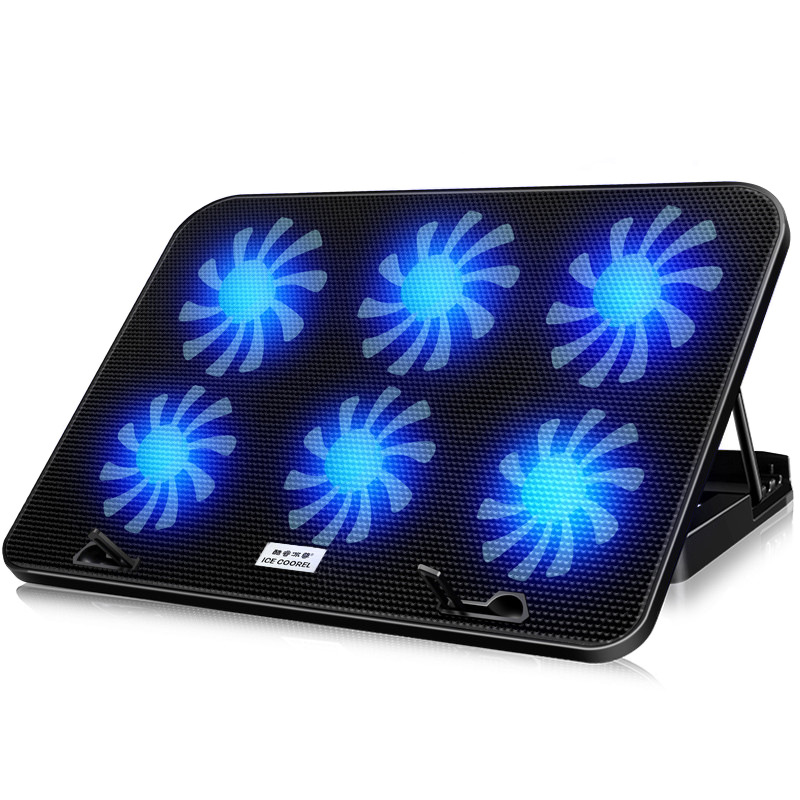 COOLCOLD A9 Gaming RGB Laptop Kühler 2 USB Ports 6 Fan Gaming Led Licht Notebook Kühler Für 13-18 Zoll Ständer Für Laptop Macbook
