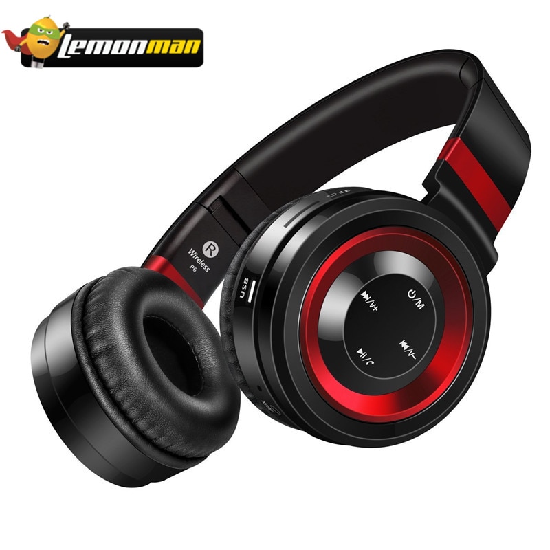 LemonMan P6 Wireless Bluetooth auriculares with Mic Support TF Card FM Radio Stereo Bluetooth Headset For iPhone Xiaomi MP3