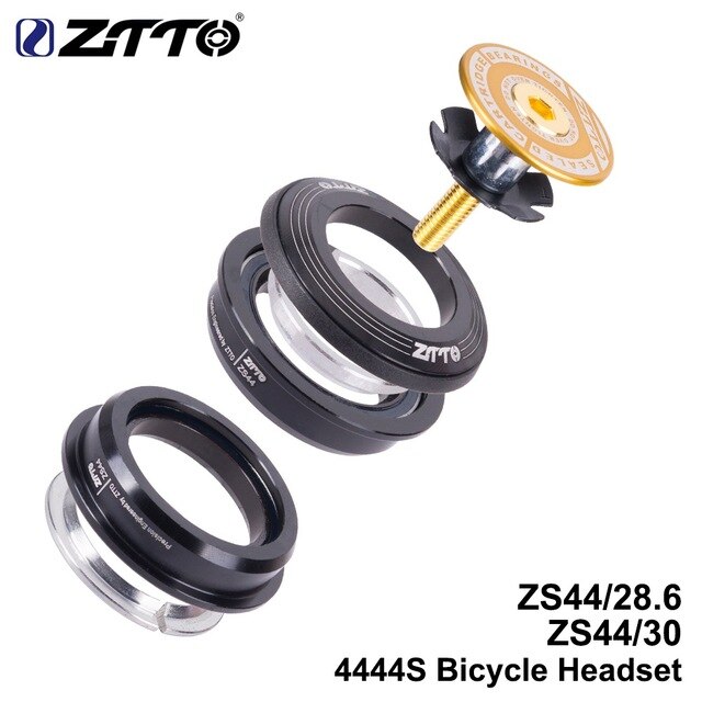 ZTTOMTB road bike steering column headset 44mm 1-1 / 8" 28.6mm straight tube fork bike frame low profile semi-integrated ZS44: gold