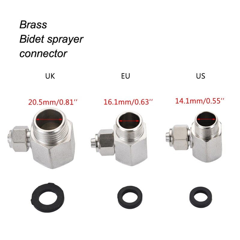Toilet Bidet Seat Sprayer Connector UK EU Standard 1/2 3/8 Water Hose Adapter Non Electric Bathroom Accessories