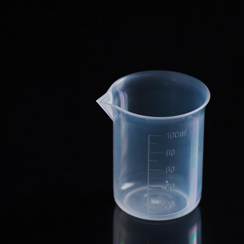 10pcs/lot Capacity 100ml Low Form Beaker Chemistry Laboratory Borosilicate PP Plastic Transparent Beaker Thickened with spout