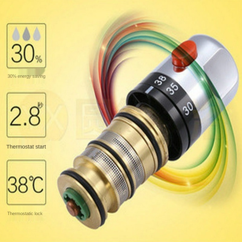 Brass Thermostatic Mixing Valve Temperature Control Ceramic Valve for Solar Water Heater Valve Parts Ceramic Cartridge WJ911