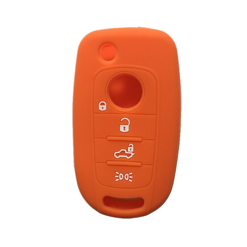 Coque de clé de voiture pliable, pour Fiat Tipo etui clés, Fiat Egea 500X Toro Tipo, coque de protection néon, pour alarme: orange