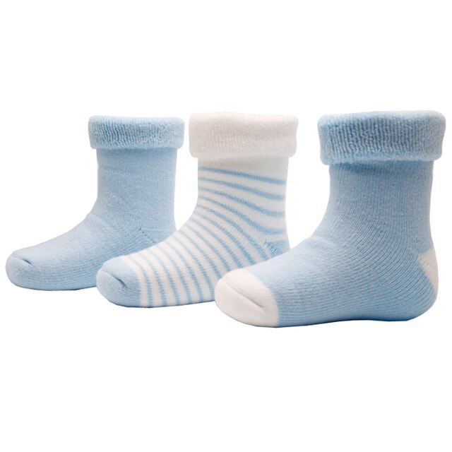 Chaussettes chaudes pour bébé, chaussettes épaisses pour fille et garçon, automne et hiver paire/lot: Bleu / 0-6 months baby