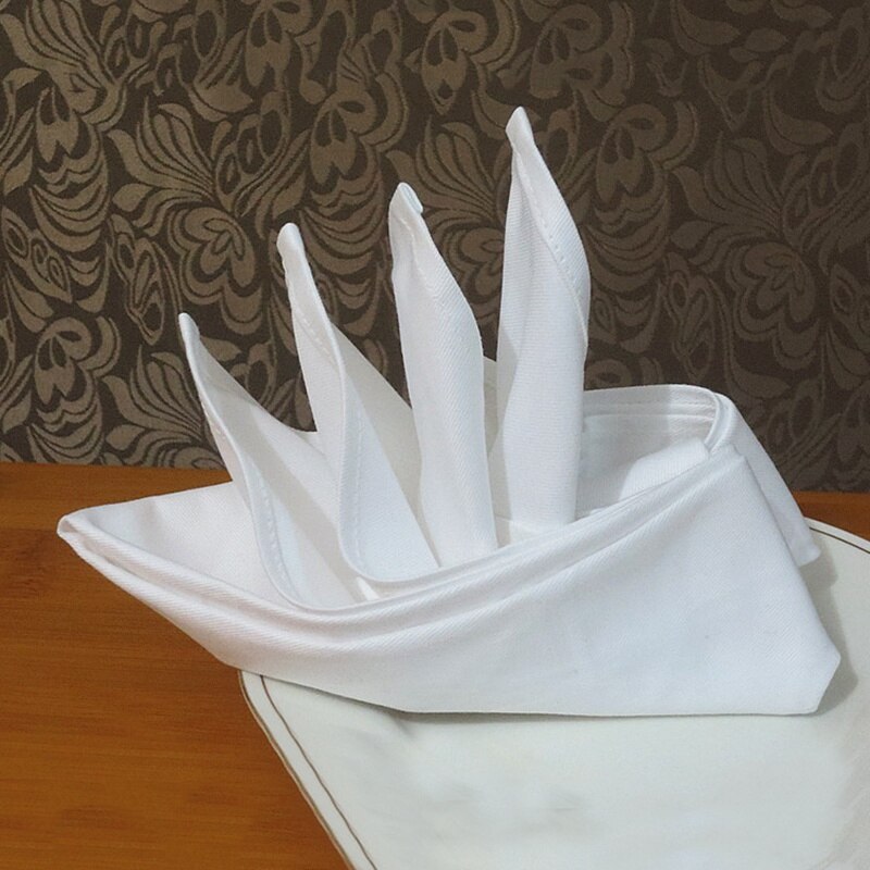 Table Napkin White Cotton Cloth Napkins for Party Wedding Table Cloth Soft Hotel Handkerchief Cloth for Cafe Thicken