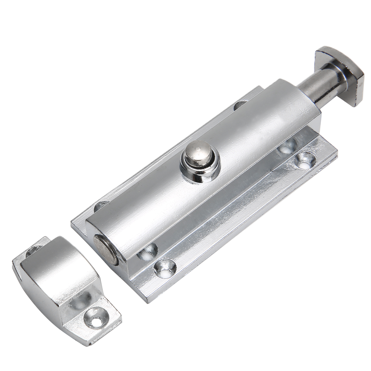 4 Cal chromowany okna drzwi rygiel bezpieczeństwa przycisk otwórz wiosna zatrzask blokady śrubin robić drzwi narzędzia metalowe