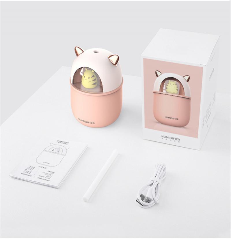 300Ml Usb Desktop Cool Mist Luchtbevochtiger Leuke Kat Poot Persoonlijke Draagbare Mini Luchtbevochtiger Met Led Nachtlampje Voor Auto baby