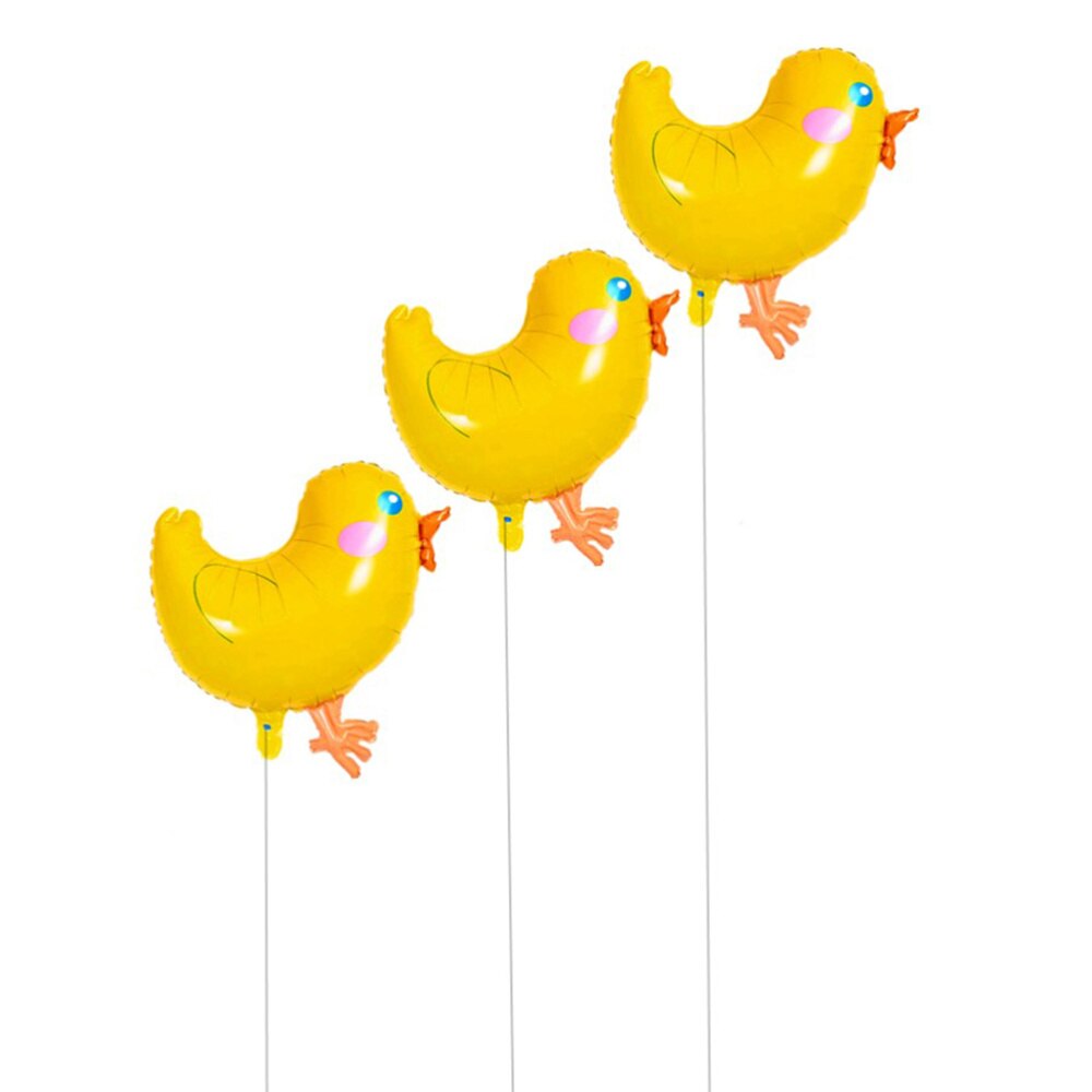 5Pcs Cartoon Folie Ballonnen Mooie Grote Gele Kippen Patroon Mylar Helium Ballonnen Decors Voor Verjaardagsfeestje Fetival Bruiloft (