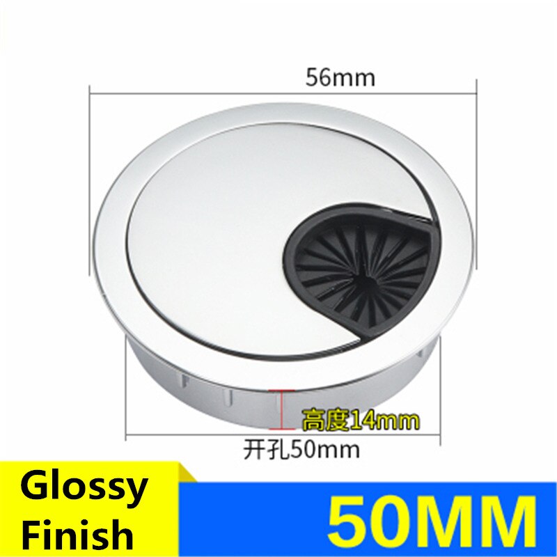 Wonzeal Zinc Alloy Round Table Wire Hole Covers Outlet Port Computer PC Desk Cable Grommet Line Holder 50mm/53mm/60mm/80mm: Glossy finish 50mm