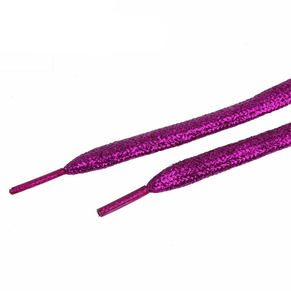 1 paire de lacets brillants de 120cm, paillettes plates, couleurs scintillantes, chaussures scintillantes: rose