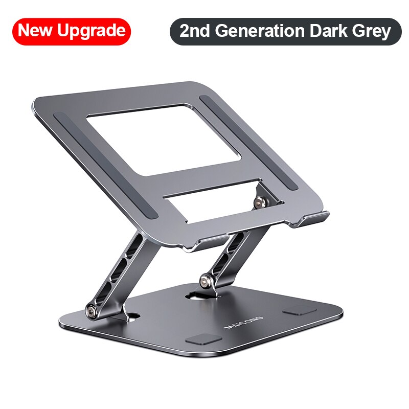 MC 515 Laptop Stand Adjustable Aluminum Alloy Notebook Stand Compatible with 10-17 Inch Laptop Portable Laptop Holder: 2nd Gen. Dark Grey