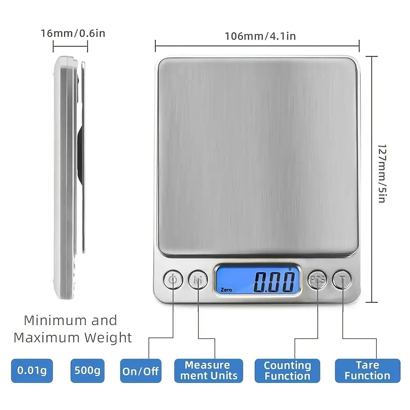 Bilancia da cucina digitale AccuWeight bilancia per alimenti in acciaio inossidabile con Schermo LCD per una pesatura precisa della dieta degli ingredienti da cucina