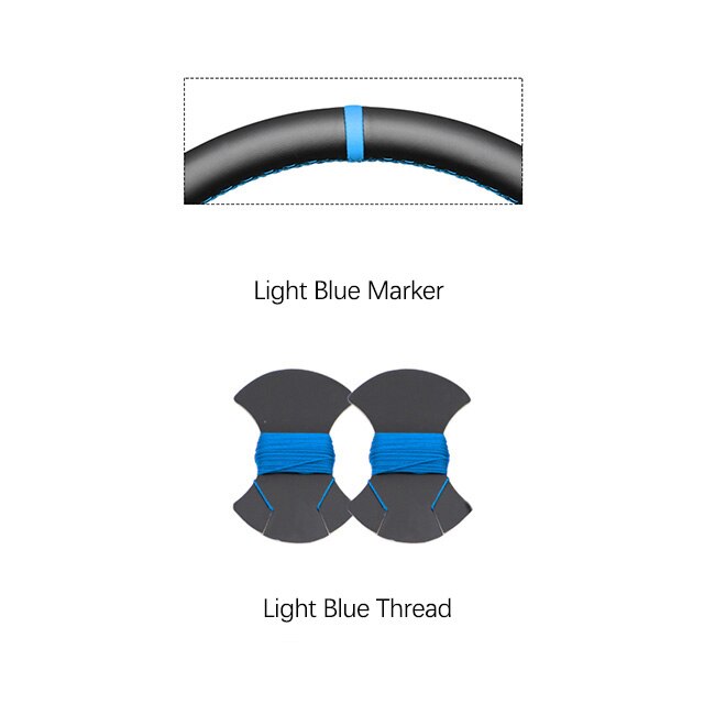 Kunstmatige Lederen Rode Marker No-Slip Auto Stuurhoes Voor Opel Astra K Corsa E Crossland X Insignia ct B Karl Zafira: Light Blue Marker