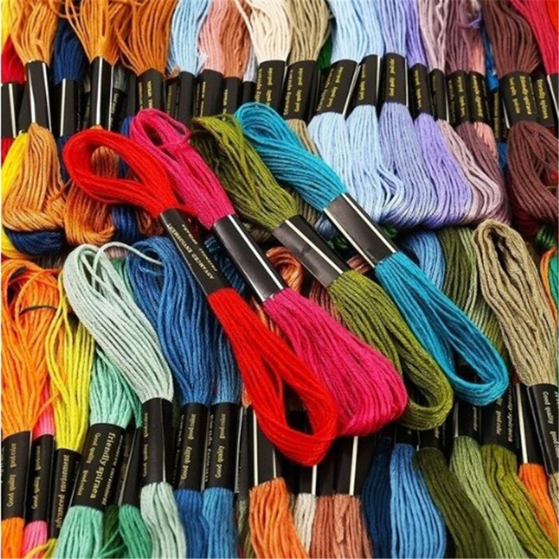 50PCs Threads Stitch Thread Knitting Handmade Floss For Sewing Skeins Craft Embroidery Thread linha de costura Kit: 15 Colors
