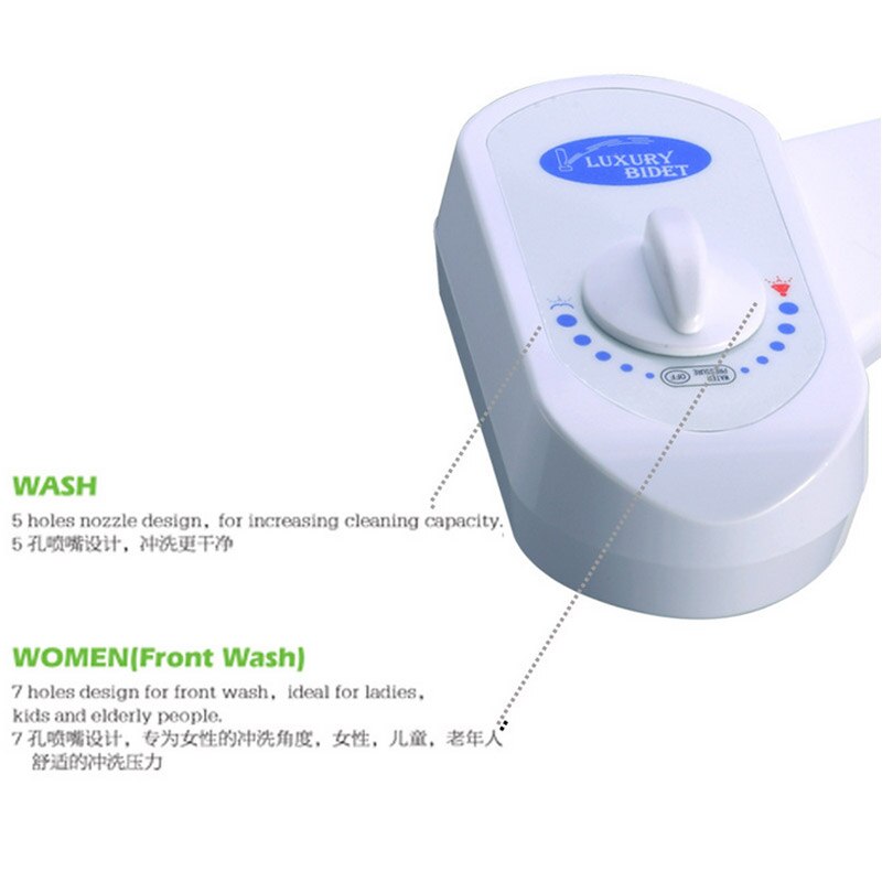 Wc douche bidet spray wassen vrouwelijke hip, Schoon vrouw butt dubbele nozzles bidet, koud water dual nozzle spray toilet seat bidet