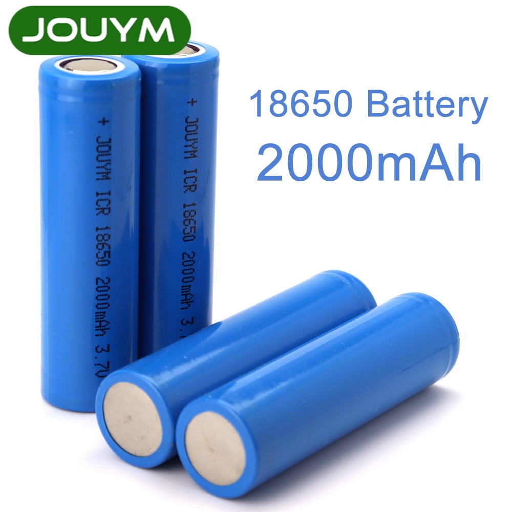 True capacity 100% original 18650 battery 3.7v 2000mah 18650 rechargeable lithium batteries