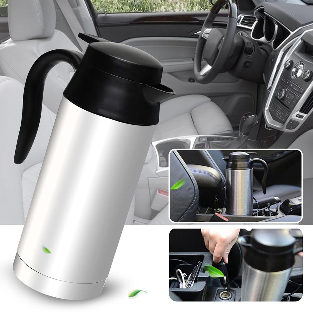 12/24V 750Ml Draagbare Grote Capaciteit Ketel Reis Rvs Auto Verwarming Cup Waterkoker Warm Water pot Auto Accessoires