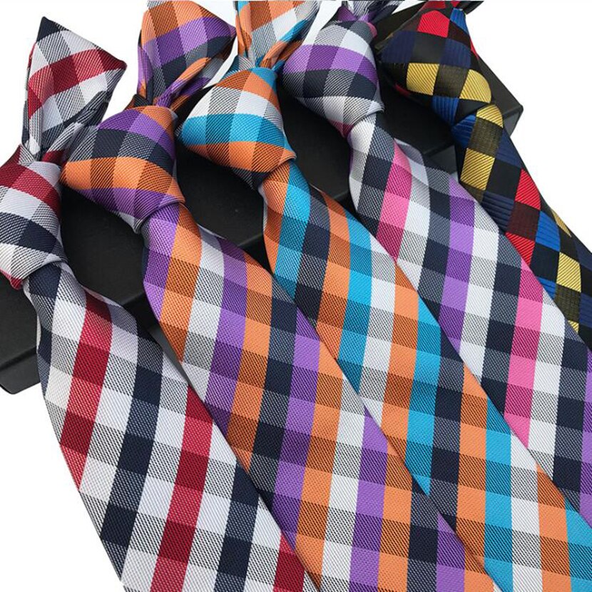 Gusleson 8Cm Mannen Zijden Stropdas Effen Plaid Gestreepte Stropdassen Voor Mannen Formele Zakelijke Bruiloft Accessoires Stropdas Voor Man Party