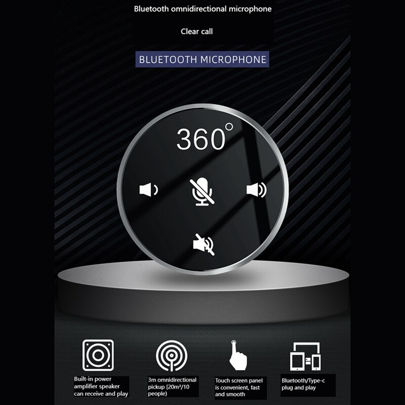 altavoz USB con micrófono omnidireccional de 360 °, altavoz portátil para conferencia, compatible con Bluetooth 5,0, SIN controlador