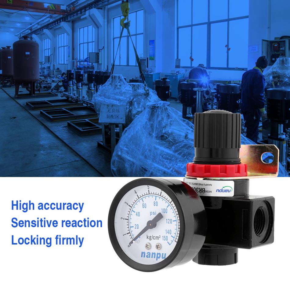 BR3000 G3/8'' Pressure Regulating Regulator G3/8'' Air Control Compressor Pressure Regulating Regulator Valve With Gauge