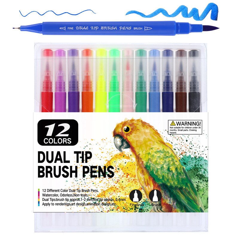 100 Kleuren Aquarel Borstel Pen Dual Tip Aquarel Markers Set Professionele Voor Tekening Schilderen Schoolbenodigdheden Briefpapier