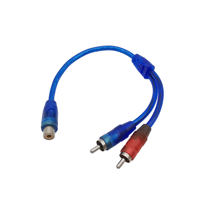 1 Uds. 1 macho a 2 hembra/1 hembra a 2 conector RCA macho Y Cable divisor adaptador Cable convertidor para teléfono MP3 de coche: Verde militar