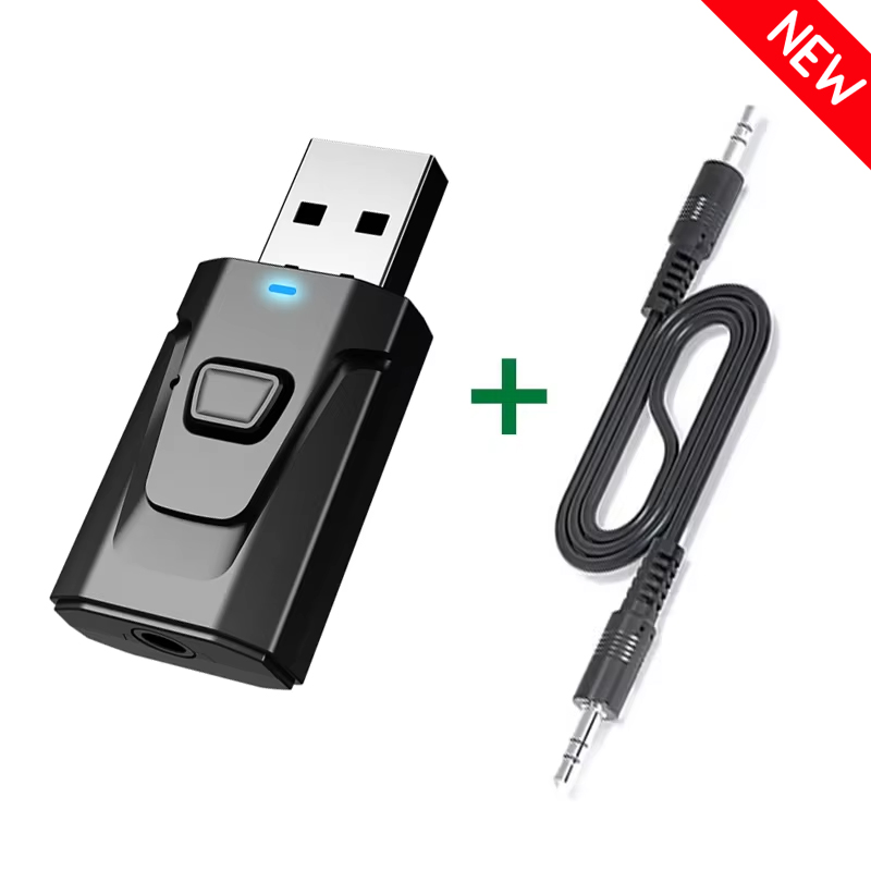 Receptor y transmisor de Audio USB Bluetooth 5,4, adaptador inalámbrico de micrófono, AUX/RCA de 3,5mm para TV, PC, auriculares, estéreo para el hogar, música HIFI para coche: BLANCO