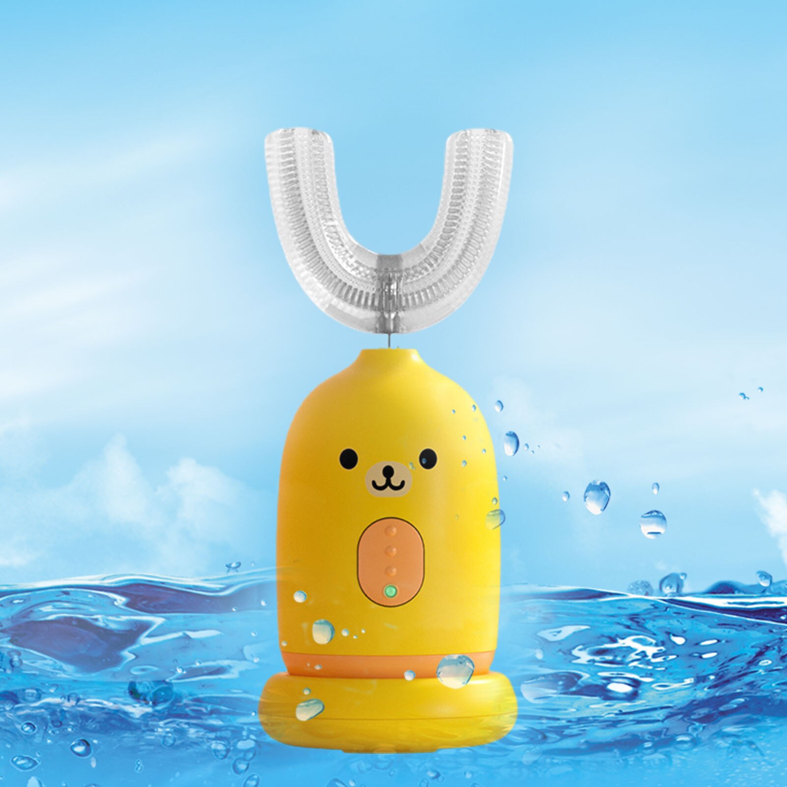 Cepillo de dientes eléctrico para niños, cepillo de dientes sónico en forma de U, carga para bebé, limpieza inteligente