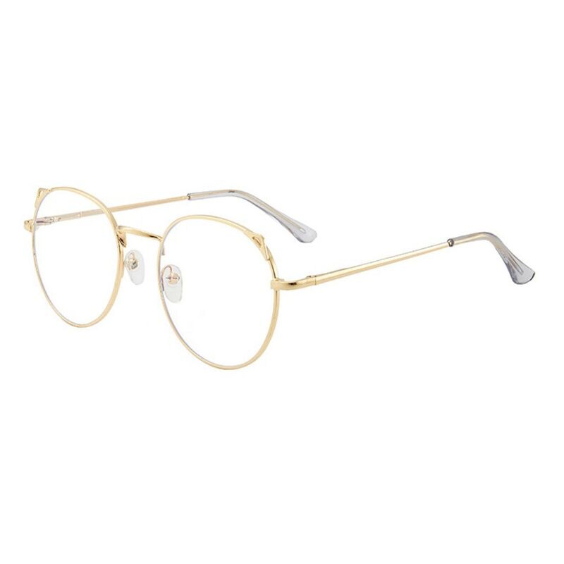 Antiblått ljus söta runda kattöron glasögonbågar dator ögonskydd optiska glasögon unisex