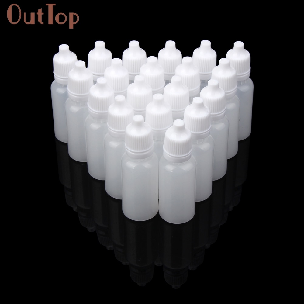 Outtop 100 Pcs 5 Ml/10 Ml/15 Ml Lege Plastic Squeezable Dropper Flessen Eye Liquid Dropper Hervulbare flessen DEC19