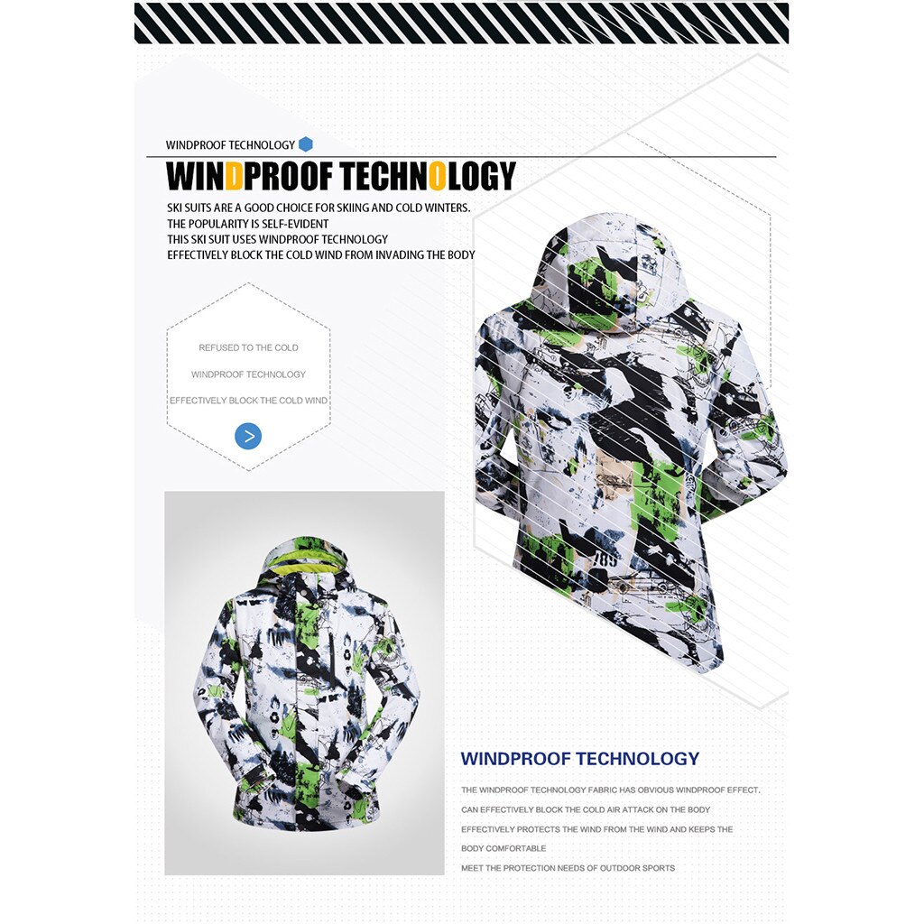 Multicolor Winter Skiën Mannen Jas Jas Koude En Winddicht Vochtbestendige Warm Capuchon Gewatteerde Jas #3