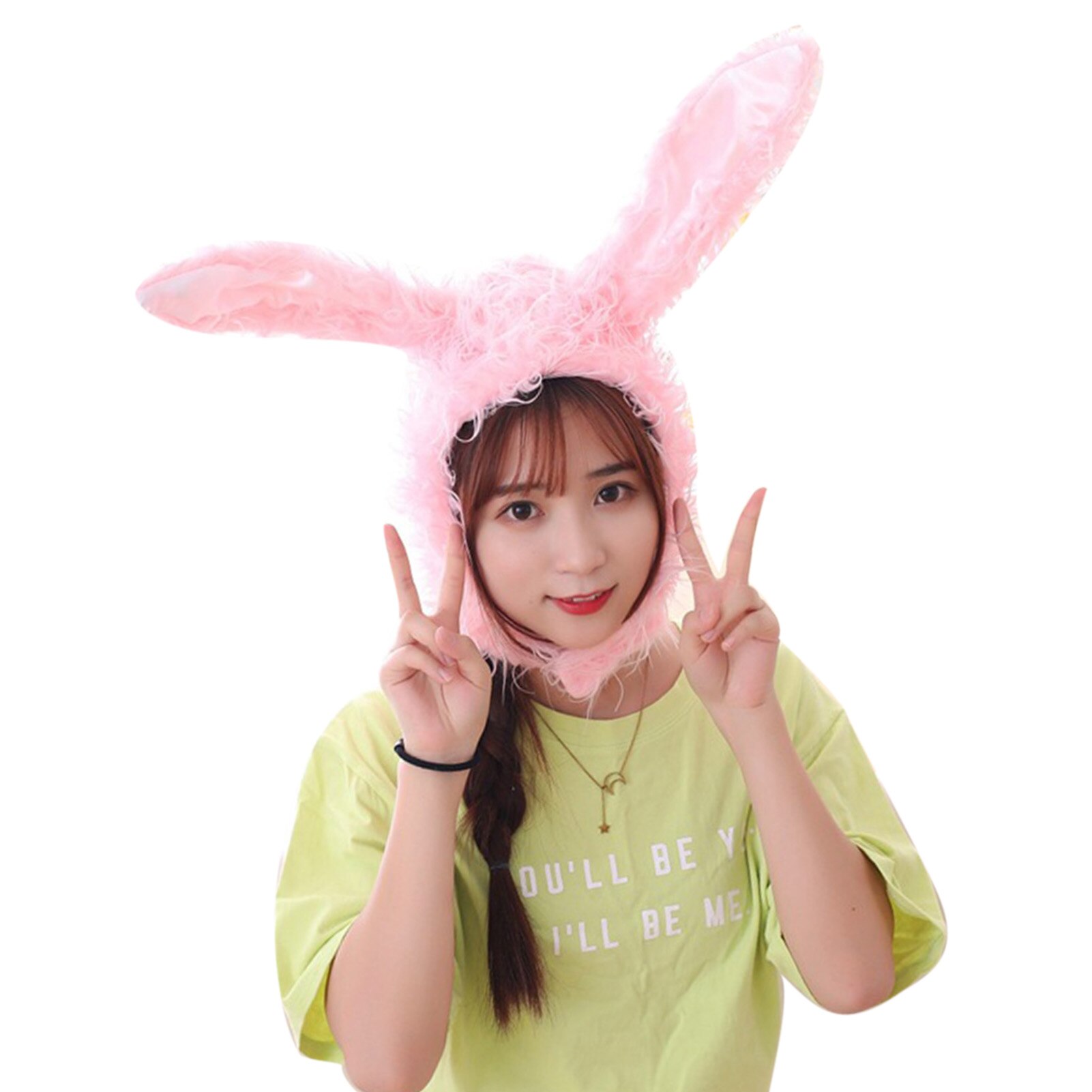 Cute Plush Long Rabbit Bunny Ear Hat Earflap Cap Head Warmer Costume Photo Prop