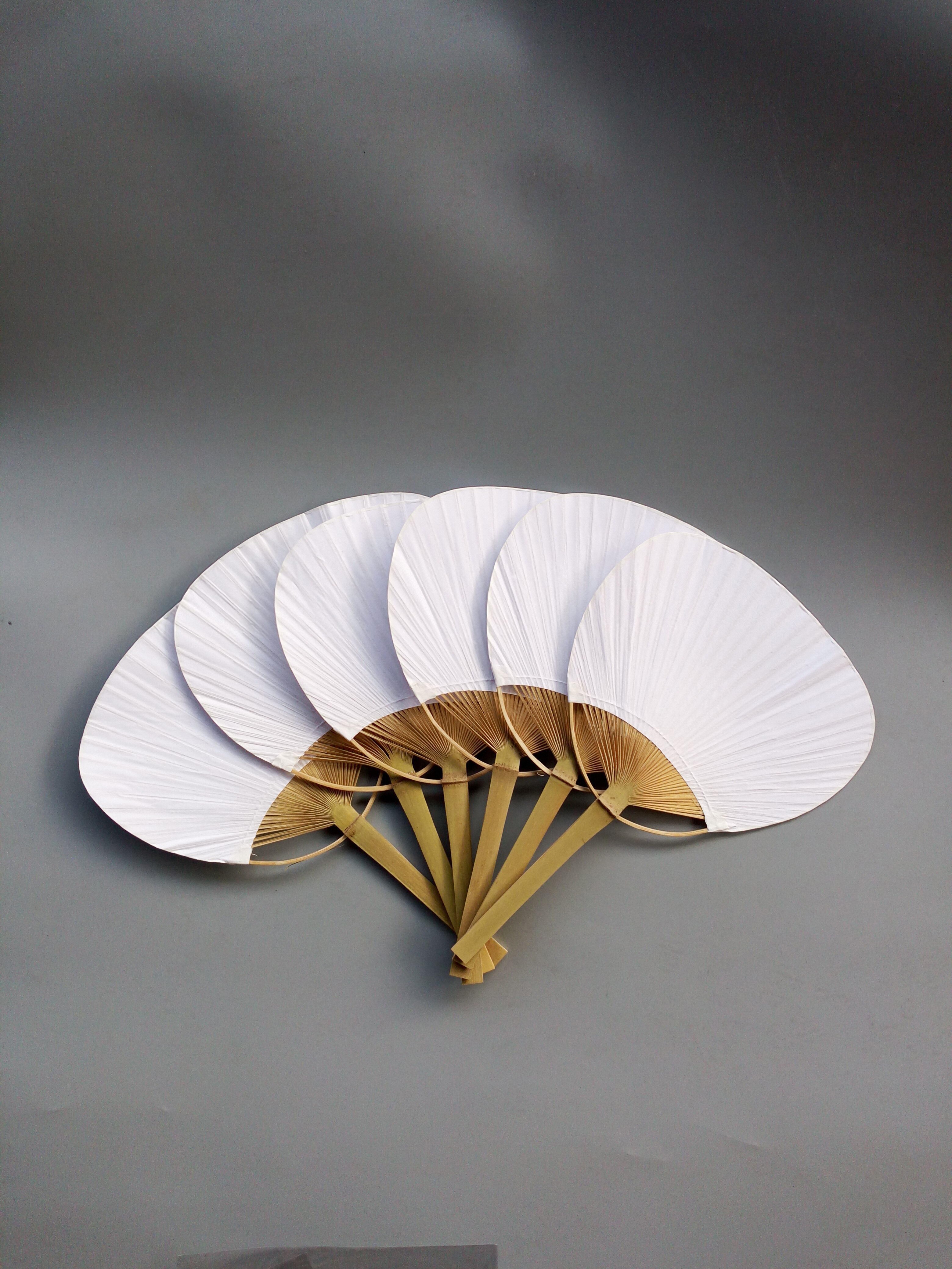 30 pcs/lot wedding White Paddle Fan for wedding decoration