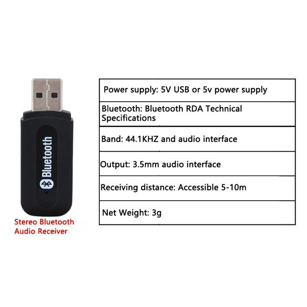 Auto Bluetooth-adapter voor pc USB Bluetooth Dongle Bluetooth-ontvanger voor luidspreker Muis Toetsenbord Muziek Auto Audio Zender