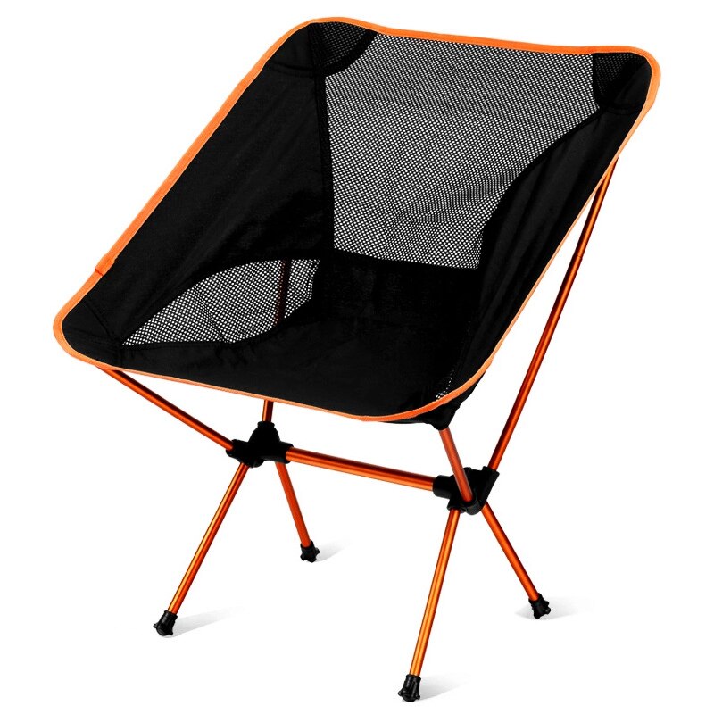 Outdoor Camping Bergbeklimmen Handig Maan Stoel 7075 Licht Aluminium Vissen Barbecue Klapstoel Strand Lounge Stoel: Orange
