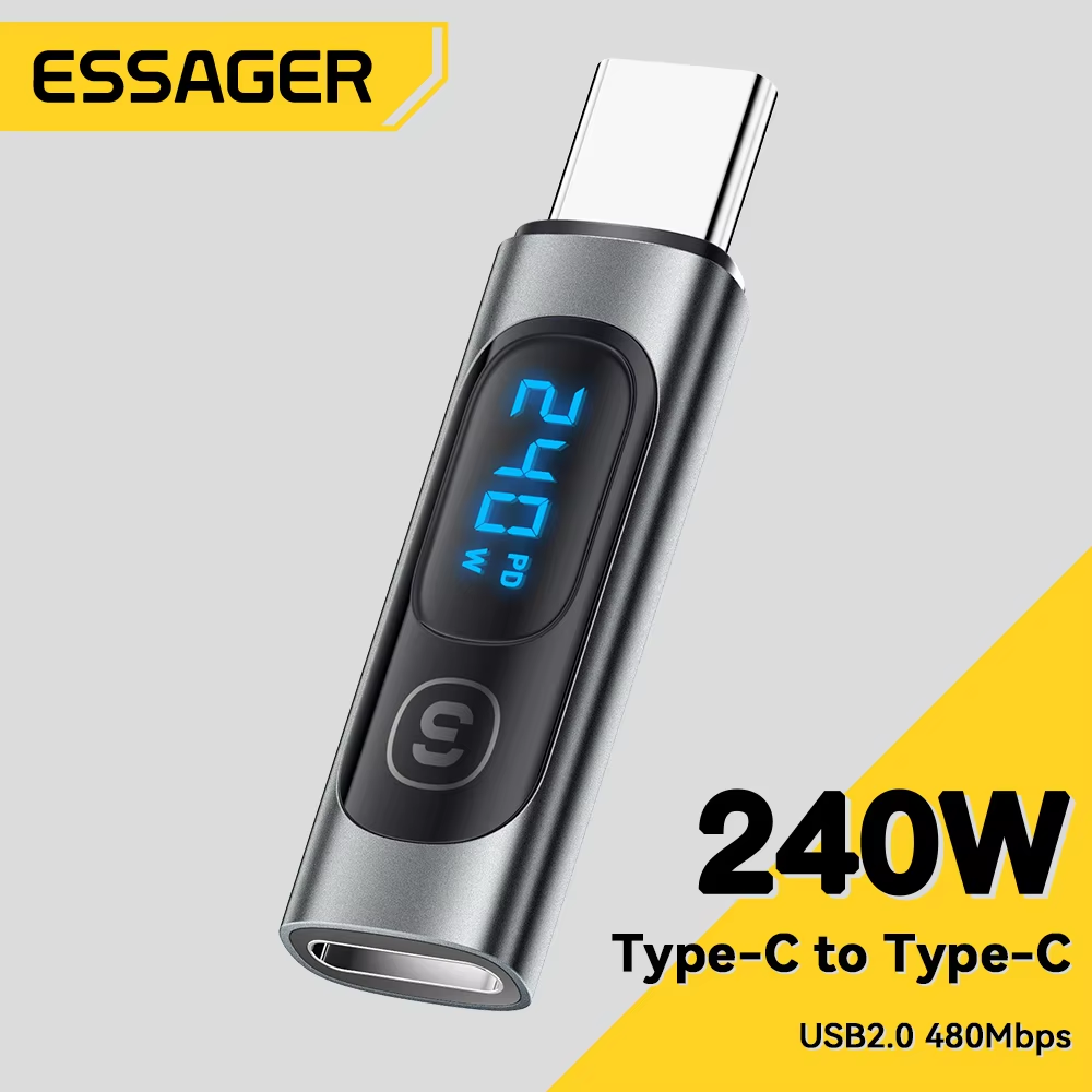 Essager USB C 3.0 OTG Adapter Type C To USB Type C PD 240W Digital Display Data Adapter 100W For Macbook Pro Air Samsung
