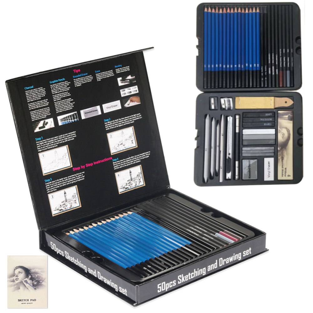 Drawing Pencils Sketch Art Set 50PCS Includes Sketching Graphite Pencils,Graphite and Charcoal Pencils Art Supplies Pencil