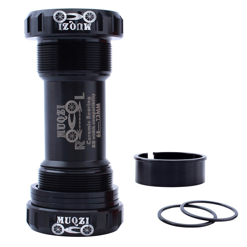 BB90 BB91 Bearing Bottom Bracket Screw Type 68mm/73mm Bicycle Axis MTB Mountain Road Bike Bottom Bracket Waterproof CNC Alloy BB: Black