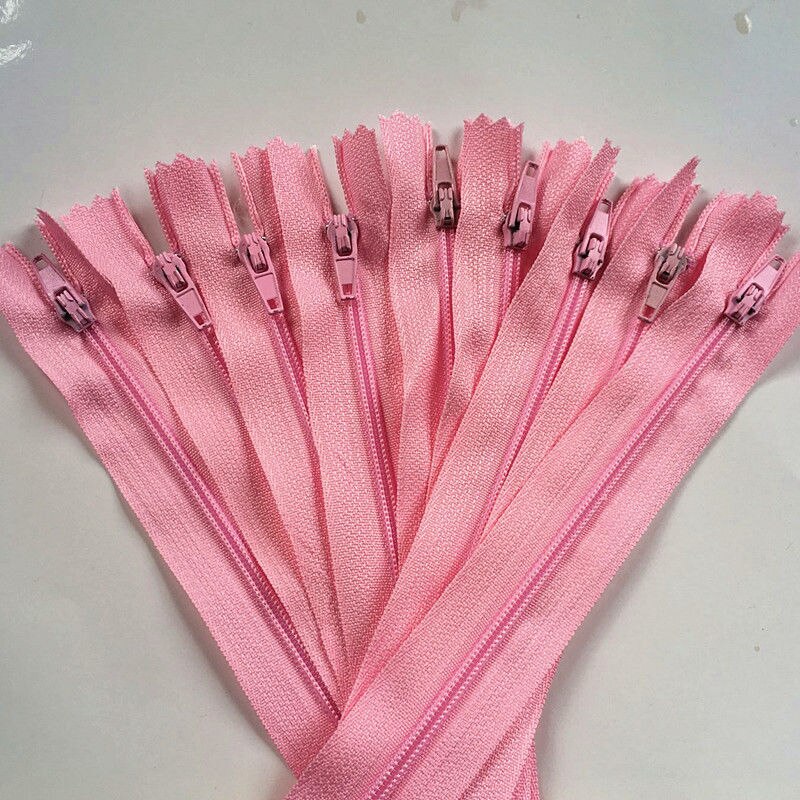 10 Pcs Mix Farbe Lange Unsichtbar Tasche Tailor Kanalisation Reißverschlüsse Geschlossen Ende Schneider Quilt Crafter Nylon Spule 8 Zoll handwerk DIY Zipper: Pink